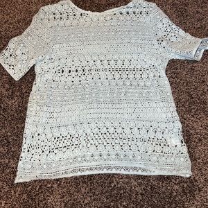 Victorias Secret Baby Blue Lace Top Medium NWOT